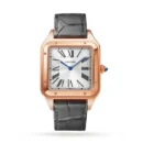 Cartier Santos-Dumont Men Automatic Silver 18ct Rose Gold Watch