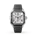 Cartier Santos de Cartier Men Automatic Silver Rubber Watch WSSA0017